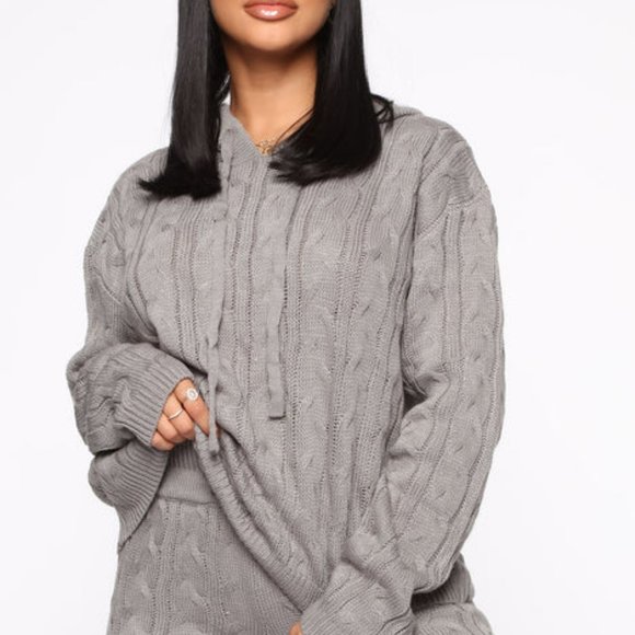 Can You Knit It Sweater Set - Color: Heather Grey, Size: 1X - Picture 2 of 13